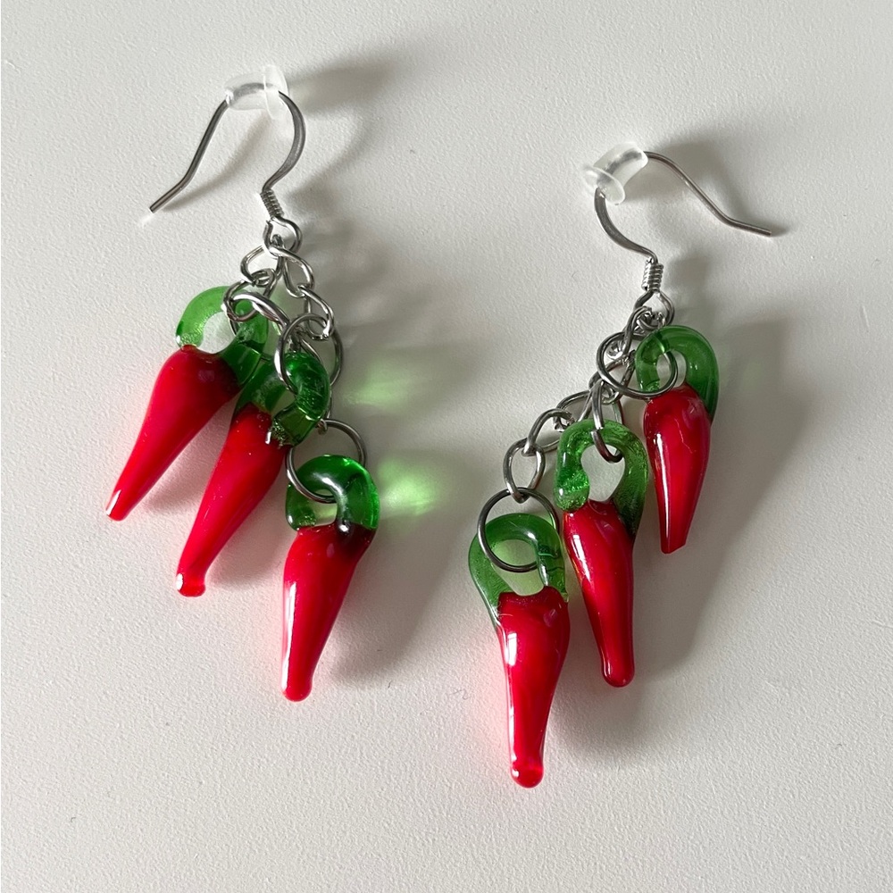 Handmade chilli pepper earrings